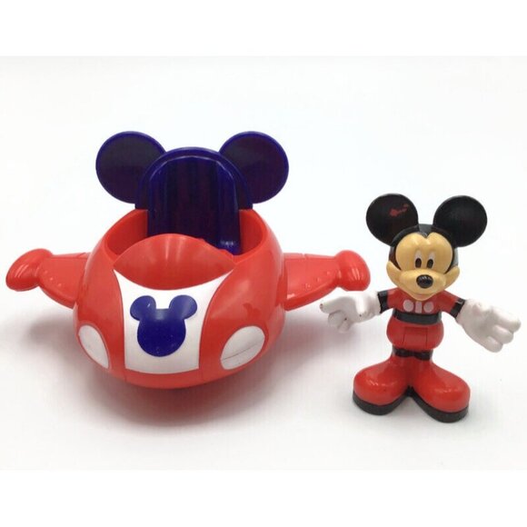 Disney Mickey Mouse Clubhouse Minnie Cars Pullback Spaceship Scooter Figures Lot - Picture 7 of 13